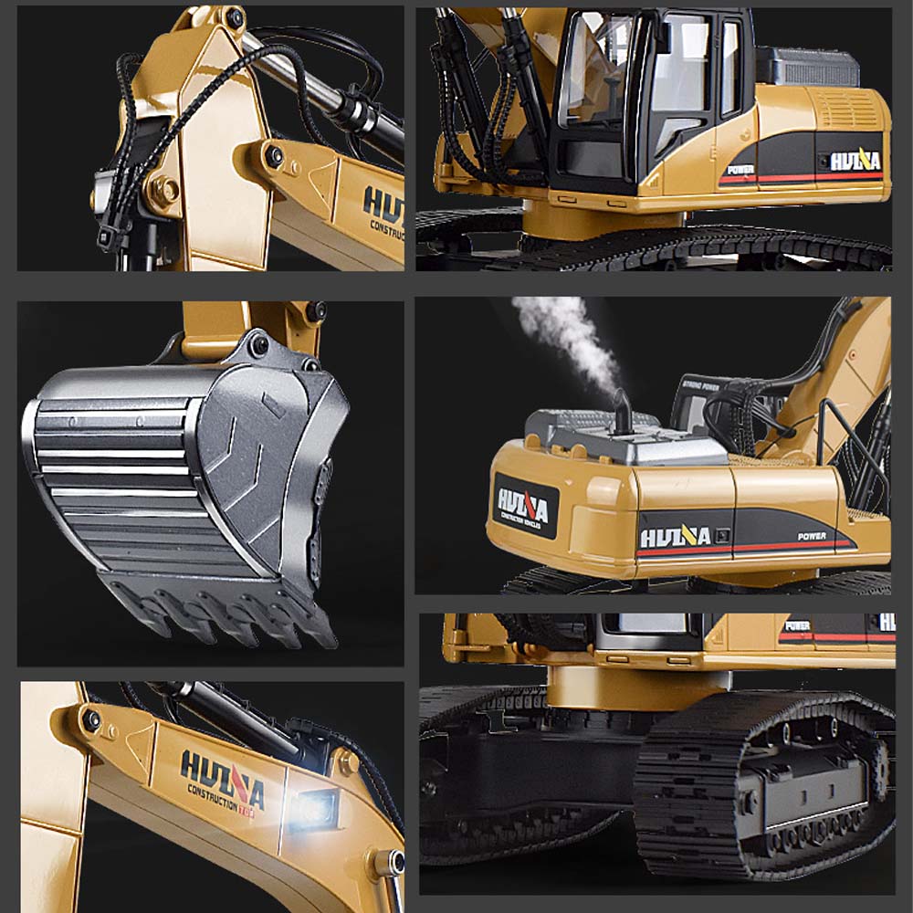 32-Channel Full-Alloy Demolition Machine 1:14 Scale Simulation Engineering Vehicle with Hydraulic Log Grabber and Excavator Functions - Professional Grade Remote-Controlled Model
