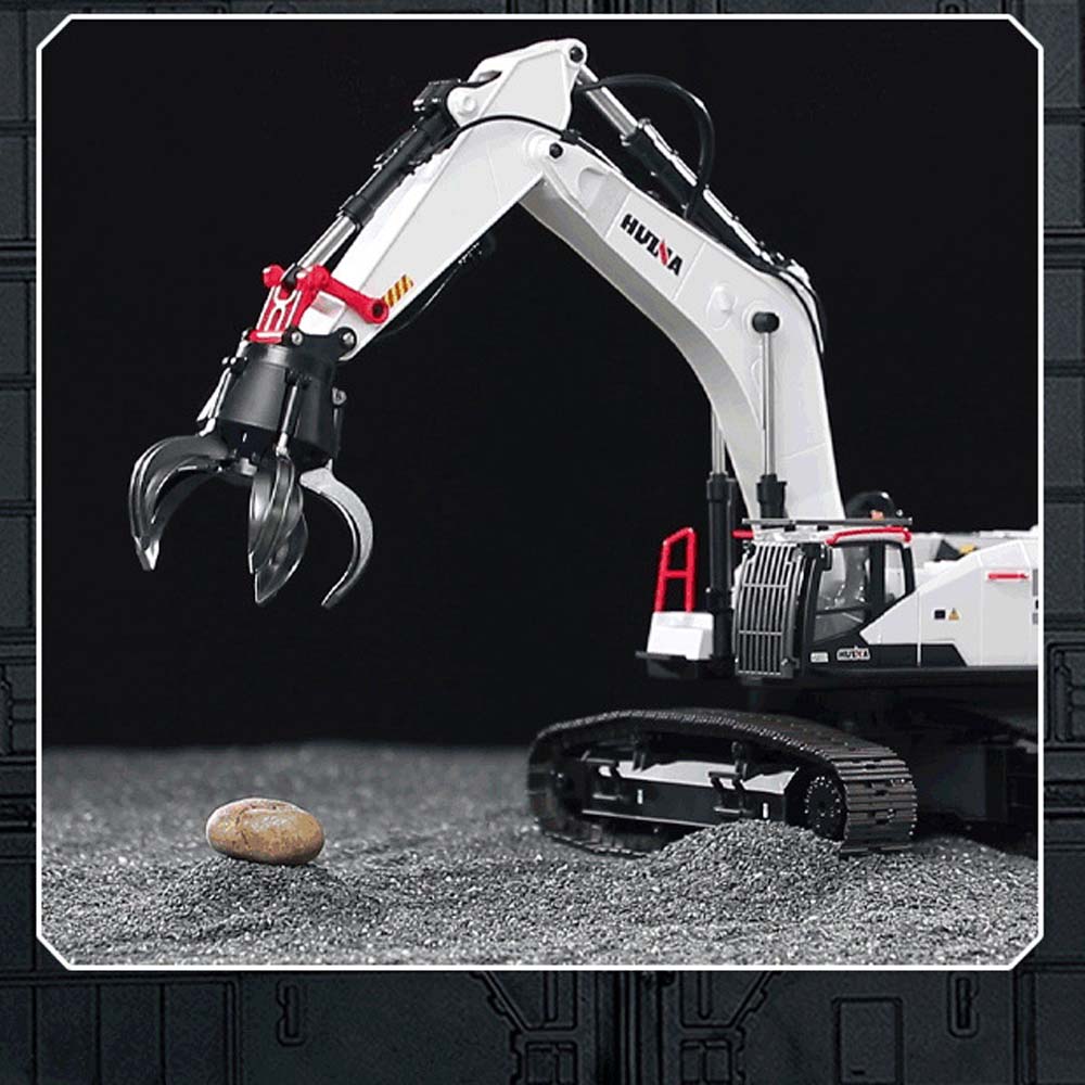 1:14 Alloy Excavator15-Channel Remote-Controlled Modified Model with Lead Screw Transmission, Interchangeable Multi-Head Attachments, Crawler-Type Engineering Vehicle