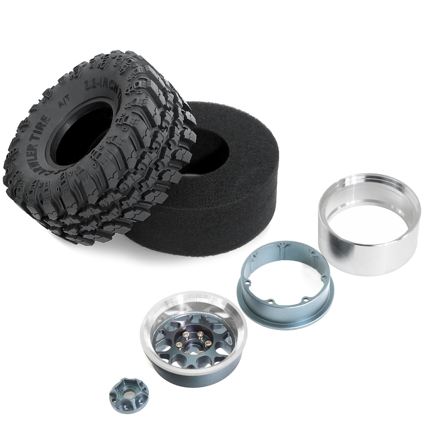 RC Off-Road Vehicle Metal Beadlock Wheel Upgrade Kit (4pcs) for 2.2-inch Tires