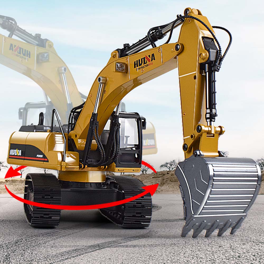 32-Channel Full-Alloy Demolition Machine 1:14 Scale Simulation Engineering Vehicle with Hydraulic Log Grabber and Excavator Functions - Professional Grade Remote-Controlled Model