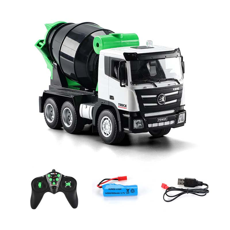 1:18 Scale Alloy Mixer Truck 9-Channel RC Remote-Controlled Engineering Vehicle - Outdoor Electric Model with Multi-Directional Movement