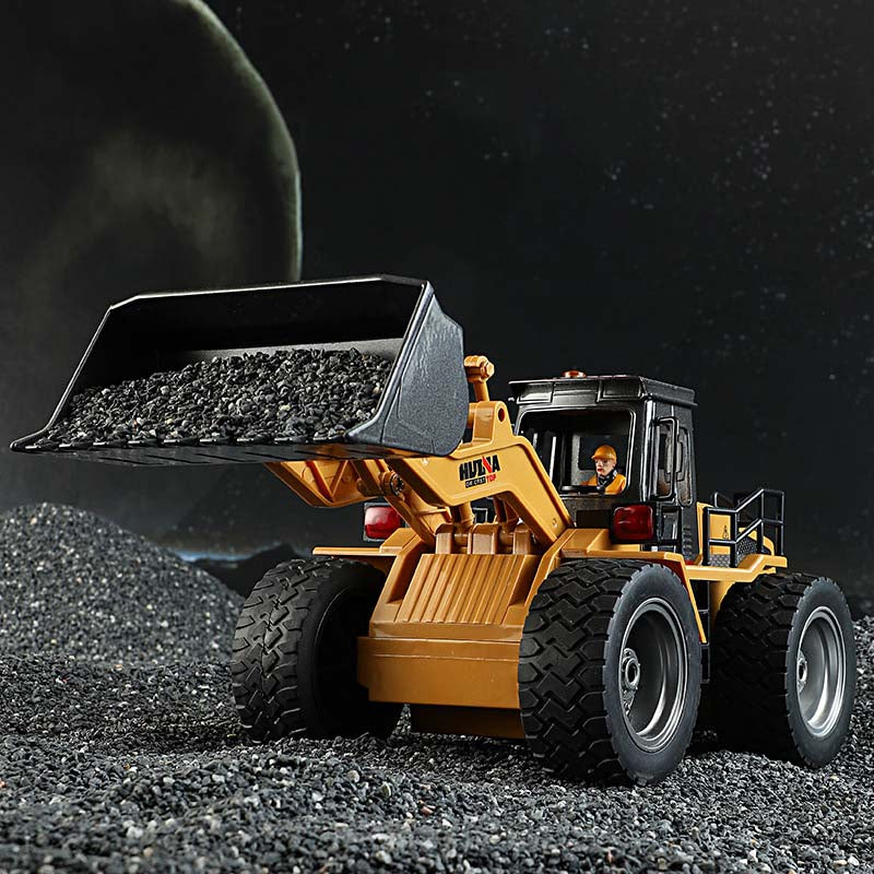 2.4GHz Remote-Controlled Bulldozer Loader with Multi-Directional Movement, Lights & Smoke Effects, Realistic Steering - Toy Construction Vehicle, Perfect Gift for Boys