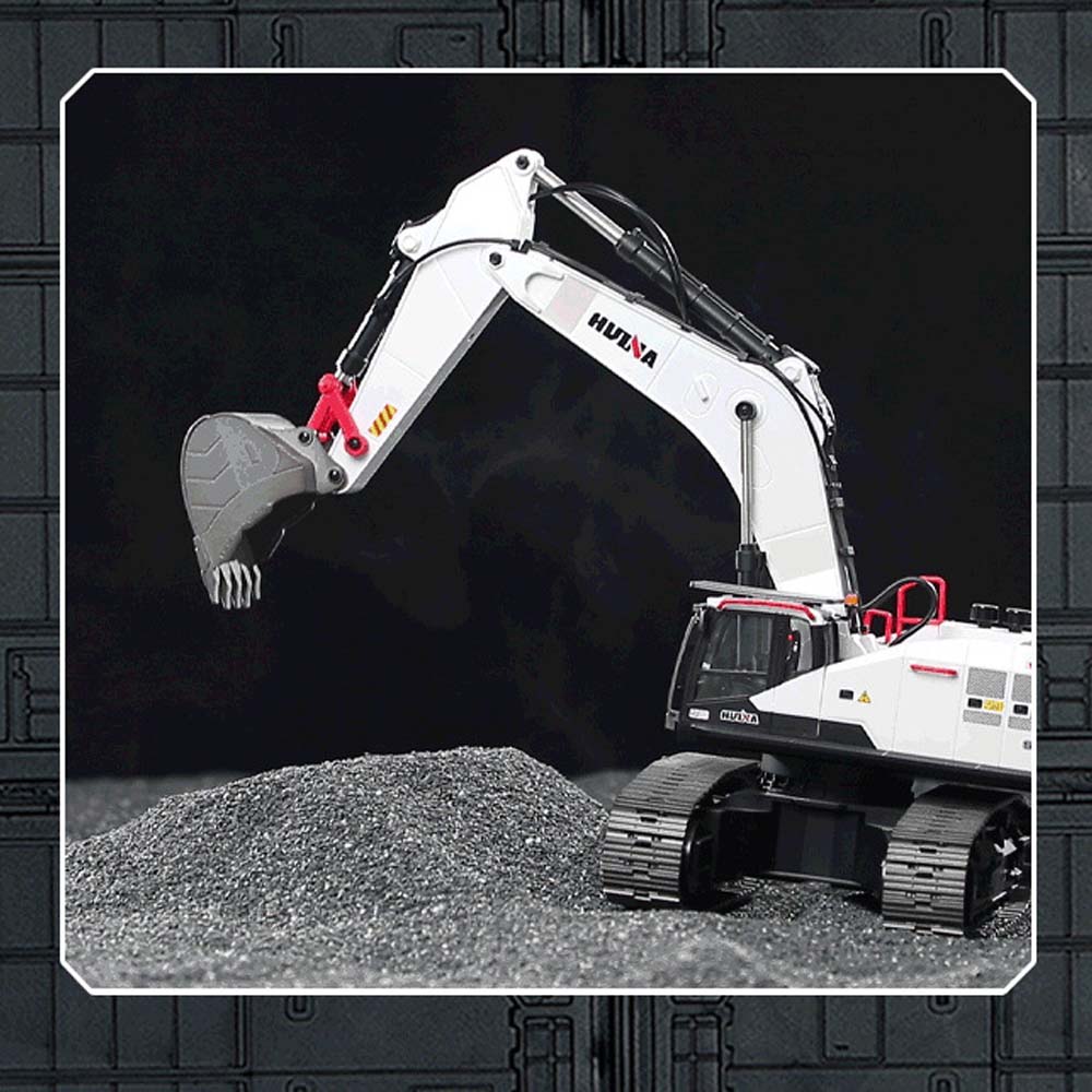 1:14 Alloy Excavator15-Channel Remote-Controlled Modified Model with Lead Screw Transmission, Interchangeable Multi-Head Attachments, Crawler-Type Engineering Vehicle