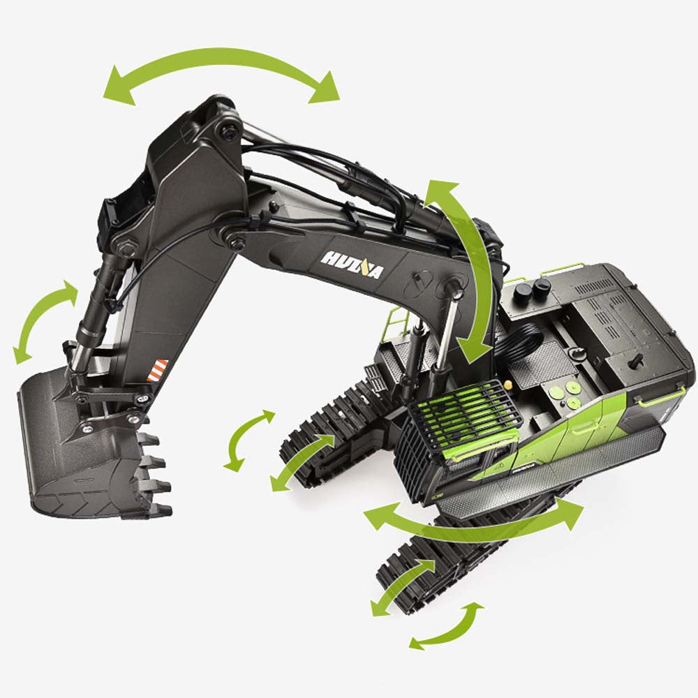 1/14 Scale RC Excavator Alloy Engineering Vehicle Simulation Model, with 22-Channel 2.4G Precise Remote Control, Highly Realistic, Smooth Operation.