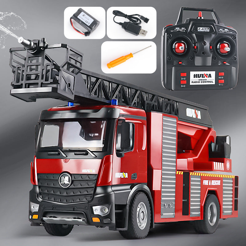 22-Channel 1:14 Scale Professional Fire Ladder Truck Model with Rescue Simulation and Light/Sound Effects