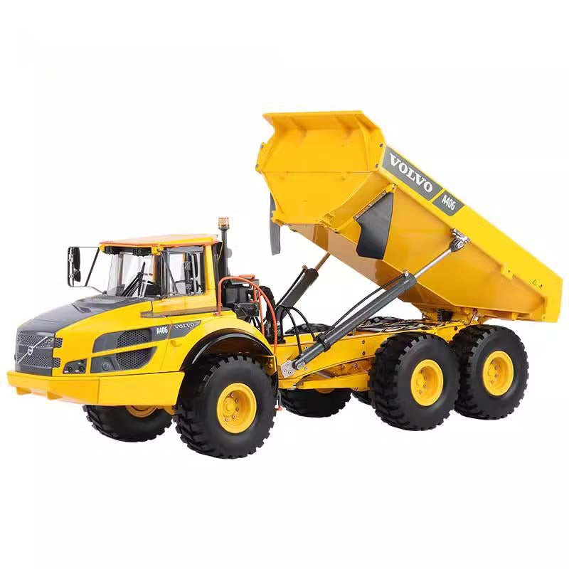 1:16 Scale Electric Cylinder All-Alloy Articulated Truck Model - Professional Engineering Transport Simulation