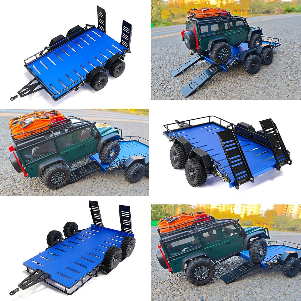 1:18 Scale 4-Wheel Simulation Trailer - No-Drill Installation Professional Vehicle Accessory
