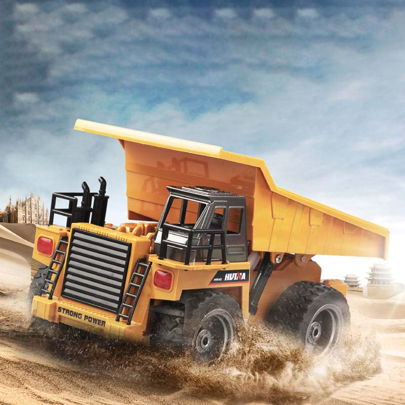 Alloy Electric Remote-Controlled Dump Truck 2.4G Wireless Operation with Independent Lifting Hopper - Engineering Transport Model Vehicle