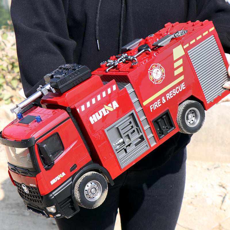 22-Channel 1:14 Scale Fire Truck Model with One-Touch Water Spray, Sound & Light Rescue Function, Van-Style Design, Professional RC Firefighting Vehicle