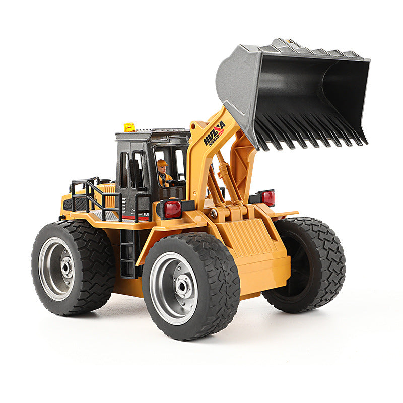 2.4GHz Remote-Controlled Bulldozer Loader with Multi-Directional Movement, Lights & Smoke Effects, Realistic Steering - Toy Construction Vehicle, Perfect Gift for Boys