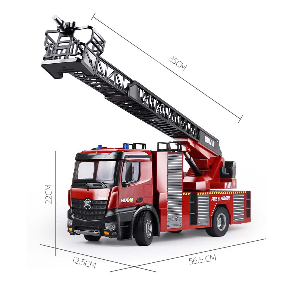 22-Channel 1:14 Scale Professional Fire Ladder Truck Model with Rescue Simulation and Light/Sound Effects