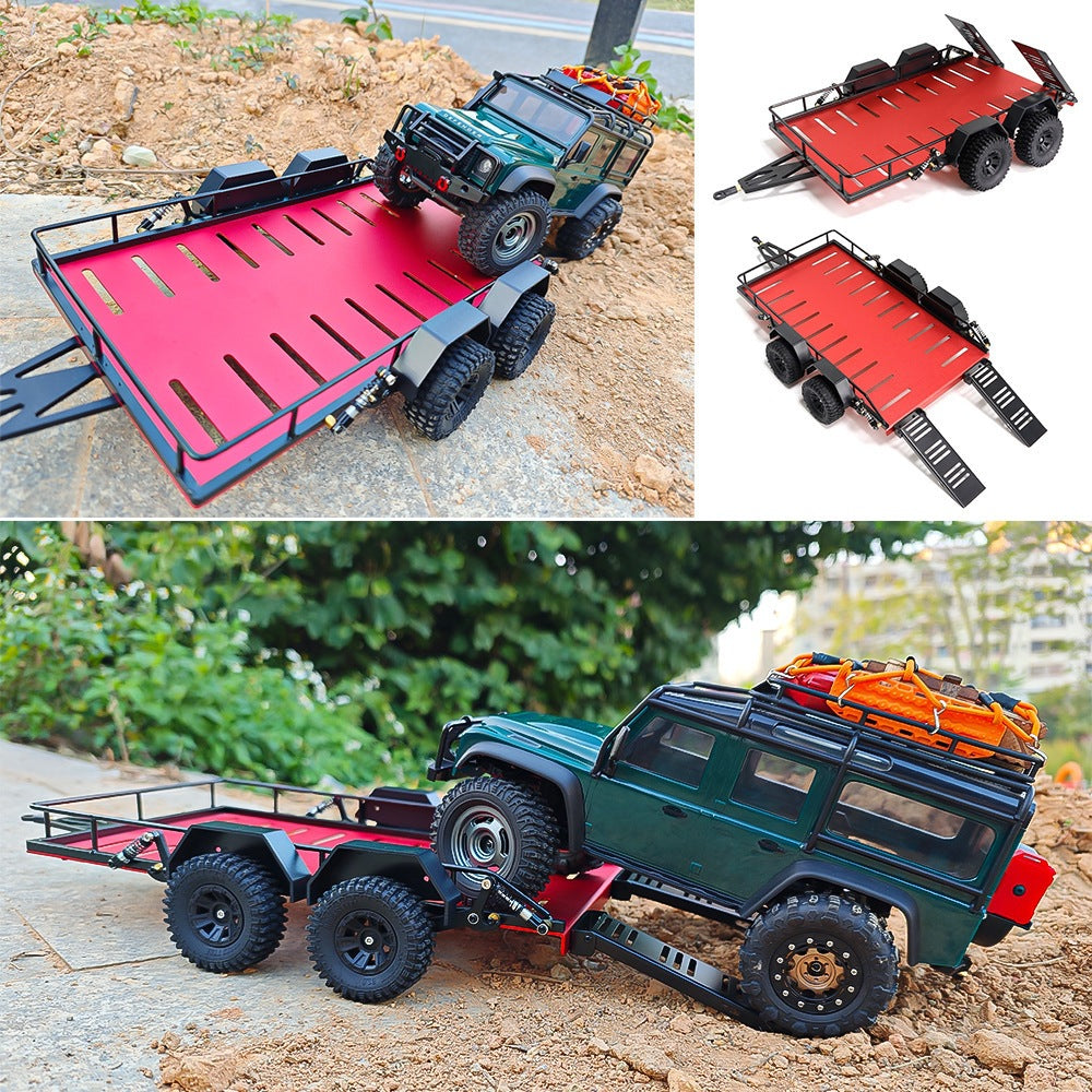 1:18 Scale 4-Wheel Simulation Trailer - No-Drill Installation Professional Vehicle Accessory