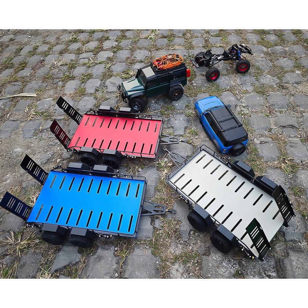 1:18 Scale 4-Wheel Simulation Trailer - No-Drill Installation Professional Vehicle Accessory