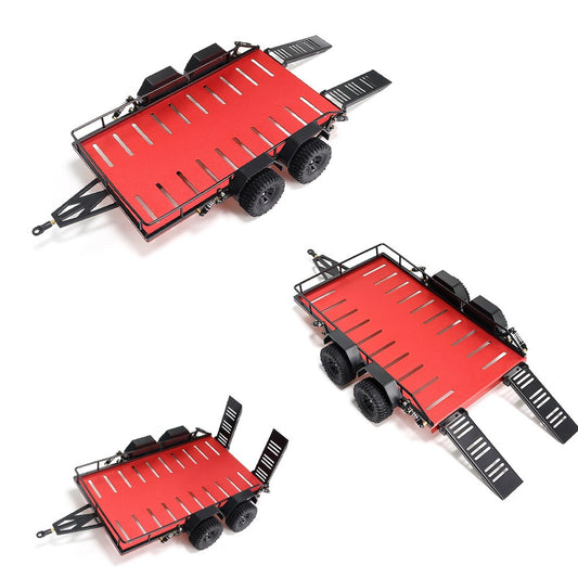 1:18 Scale 4-Wheel Simulation Trailer - No-Drill Installation Professional Vehicle Accessory