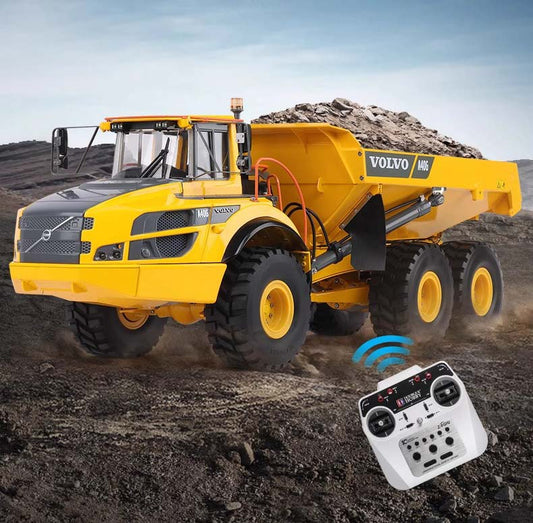 1:16 Scale Electric Cylinder All-Alloy Articulated Truck Model - Professional Engineering Transport Simulation