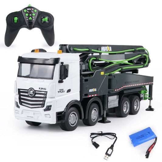 11-Channel Alloy Concrete Pump TruckRemote-Controlled Cement Transport Vehicle for Construction Site Simulation and Urban Engineering Operations