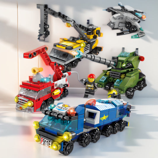 Fire brigade building blocks small particles assembly and insertion children's educational toys