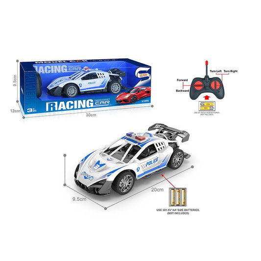 Cool plastic toy car, blue and white