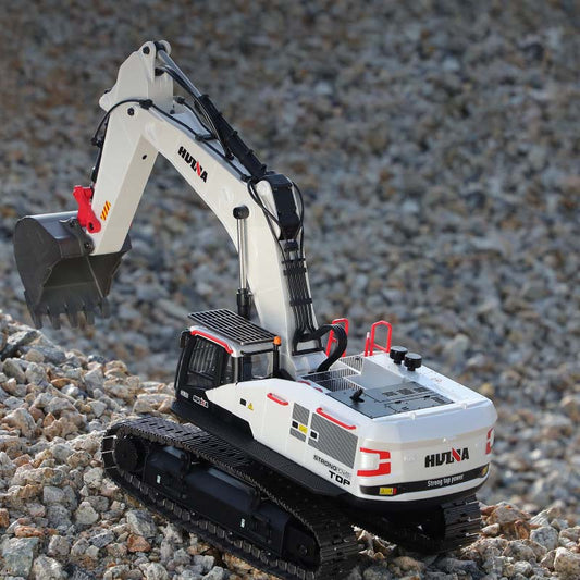 1:14 Alloy Excavator15-Channel Remote-Controlled Modified Model with Lead Screw Transmission, Interchangeable Multi-Head Attachments, Crawler-Type Engineering Vehicle