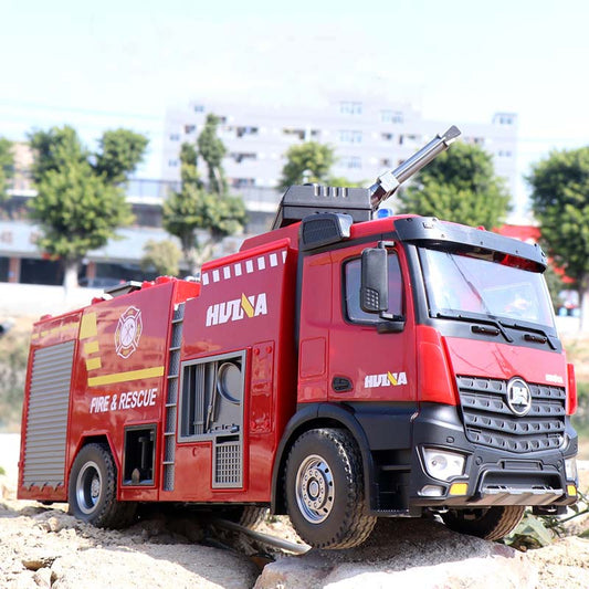 22-Channel 1:14 Scale Fire Truck Model with One-Touch Water Spray, Sound & Light Rescue Function, Van-Style Design, Professional RC Firefighting Vehicle