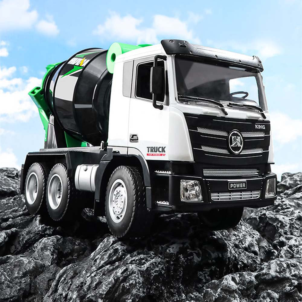 1:18 Scale Alloy Mixer Truck 9-Channel RC Remote-Controlled Engineering Vehicle - Outdoor Electric Model with Multi-Directional Movement