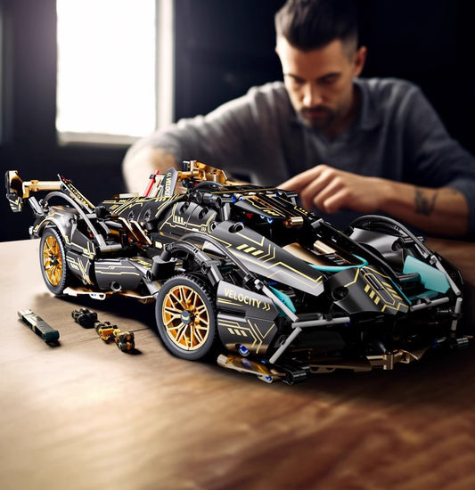 Building block toys get off the car, colorful colors